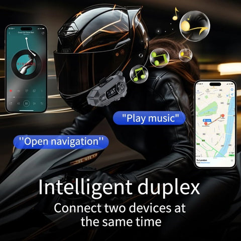 A1 Bluetooth-compatible 5.3 CVC Noise Reduction Motorcycle Helmet Headset FM Radio Music Player