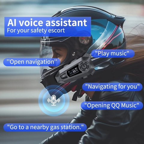 A1 Bluetooth-compatible 5.3 CVC Noise Reduction Motorcycle Helmet Headset FM Radio Music Player