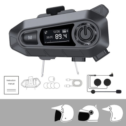 A1 Bluetooth-compatible 5.3 CVC Noise Reduction Motorcycle Helmet Headset FM Radio Music Player