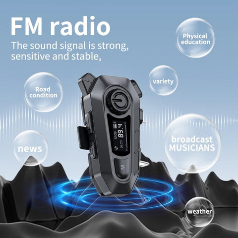 A1 Bluetooth-compatible 5.3 CVC Noise Reduction Motorcycle Helmet Headset FM Radio Music Player