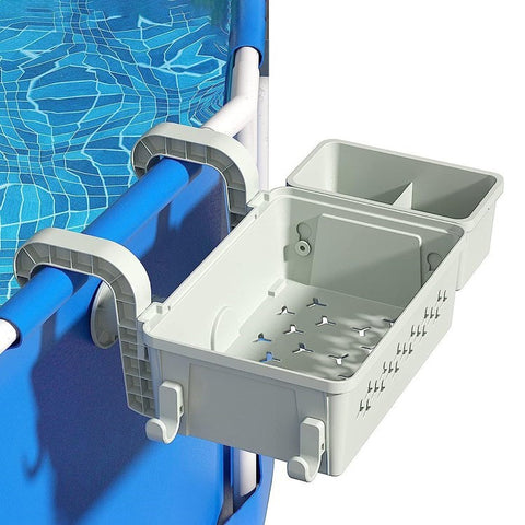 Poolside Plastic Storage Basket Swimming Pool Hanging Organizer with Drink Holder