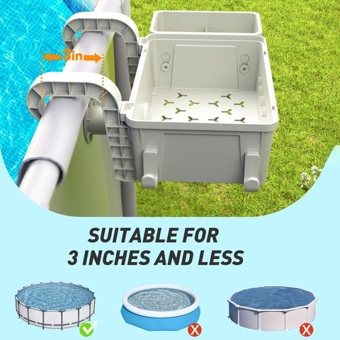 Poolside Plastic Storage Basket Swimming Pool Hanging Organizer with Drink Holder