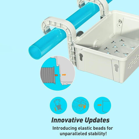 Poolside Plastic Storage Basket Swimming Pool Hanging Organizer with Drink Holder