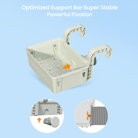 Poolside Plastic Storage Basket Swimming Pool Hanging Organizer with Drink Holder