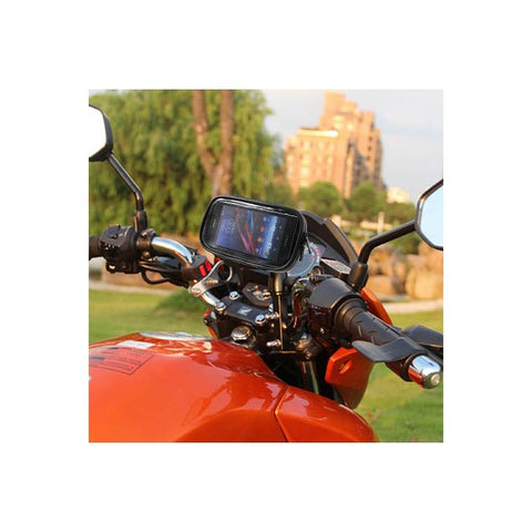 360 Degree Rotation Motorcycle Rearview Mirror Mount w/ Waterproof Phone Case, Size: 16.5 x 9cm