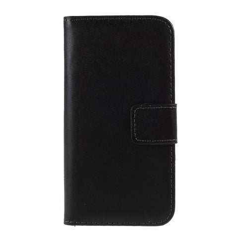 Genuine Split Leather Magnetic Credit Card Wallet Style Folio Stand Case for iPhone SE 5s 5
