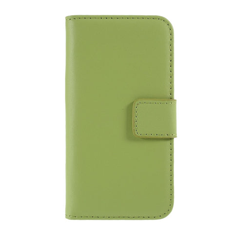 Genuine Split Leather Magnetic Credit Card Wallet Style Folio Stand Case for iPhone SE 5s 5
