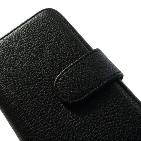 Litchi Skin Leather Card Holder Case w/ Stand for iPhone SE 5s 5