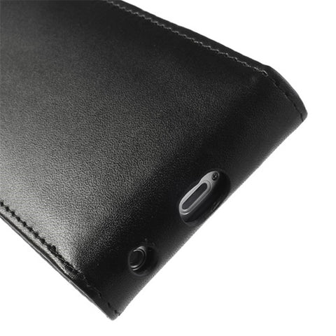 Black Vertical Leather Card Holder Case for iPhone SE 5s 5