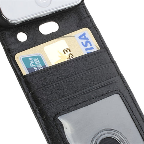 Black Vertical Leather Card Holder Case for iPhone SE 5s 5