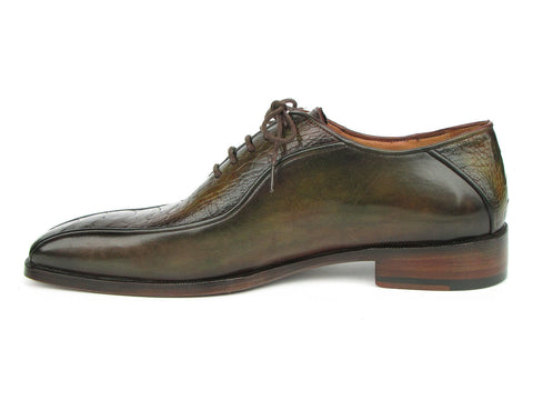 Paul Parkman Green Genuine Ostrich Leg Bicycle Toe Oxfords (ID#94DLGRN)