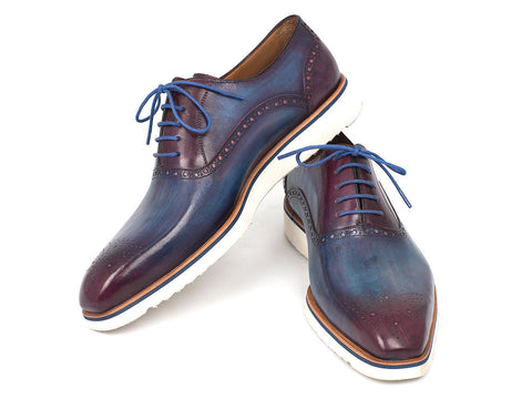 Paul Parkman Smart Casual Oxford Shoes For Men Blue & Purple (ID#184SNK-BLU)