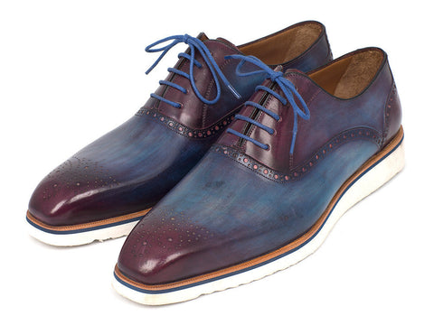 Paul Parkman Smart Casual Oxford Shoes For Men Blue & Purple (ID#184SNK-BLU)