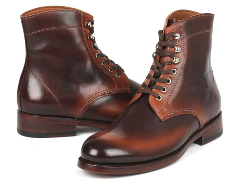 Paul Parkman Men's Brown Burnished Leather Boots (824BRW73)