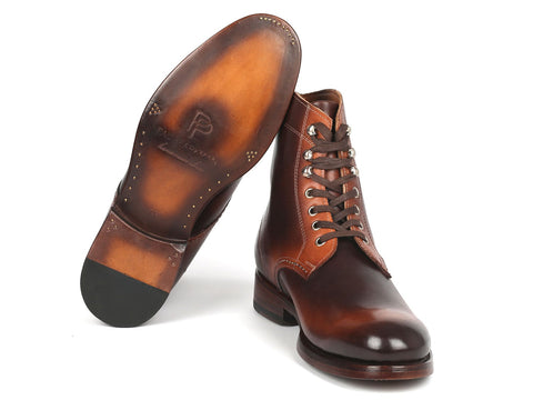 Paul Parkman Men's Brown Burnished Leather Boots (824BRW73)