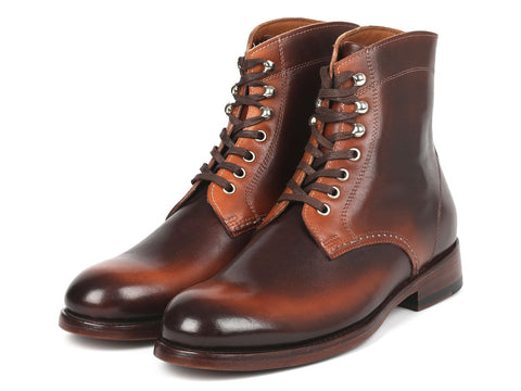 Paul Parkman Men's Brown Burnished Leather Boots (824BRW73)