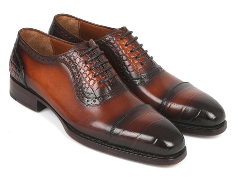 Paul Parkman Goodyear Welted Cap Toe Oxfords Brown (ID#9482-BRW)