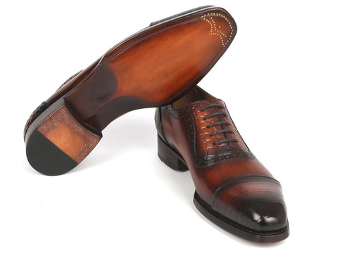 Paul Parkman Goodyear Welted Cap Toe Oxfords Brown (ID#9482-BRW)