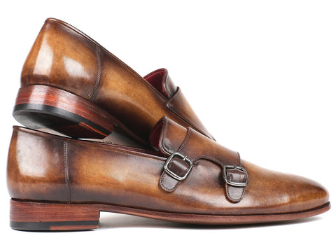 Paul Parkman Men's Double Monkstraps Olive (ID#HR67LV)