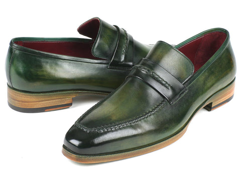 Paul Parkman Men's Loafer Shoes Green (ID#068-GRN)