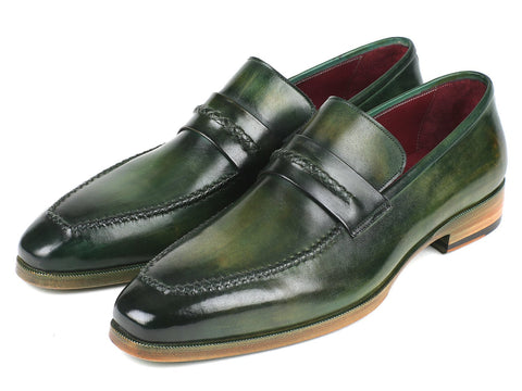 Paul Parkman Men's Loafer Shoes Green (ID#068-GRN)