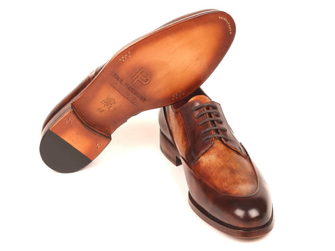 Paul Parkman Men's Dual Tone Brown Derby Shoes (ID#995-BRW)