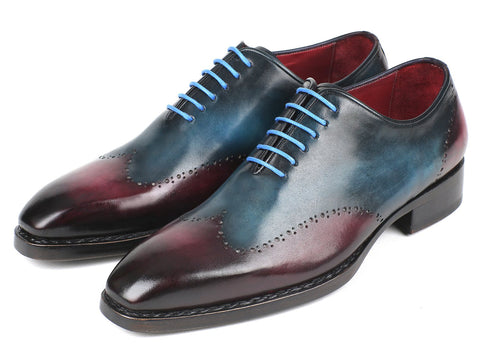 Paul Parkman Goodyear Welted Wingtip Oxfords Blue & Purple (ID#081-BPX)