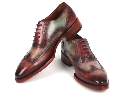 Paul Parkman Goodyear Welted Men's Two Tone Wingtip Oxfords (ID#PP22GB62)