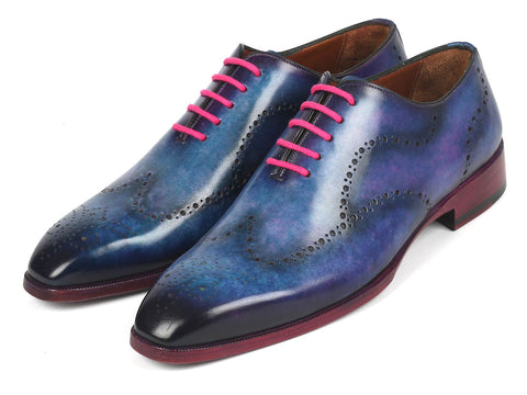 Paul Parkman Men's Wingtip Oxfords Parliament Blue (ID#741-PAR)