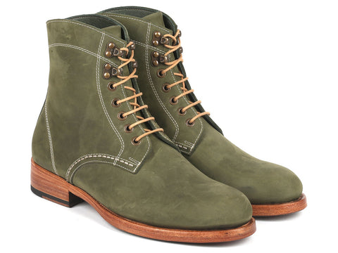 Paul Parkman Men's Boots Green Nubuck (824NGR33)