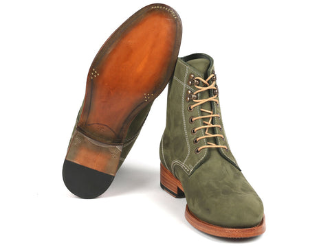 Paul Parkman Men's Boots Green Nubuck (824NGR33)