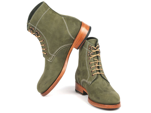 Paul Parkman Men's Boots Green Nubuck (824NGR33)