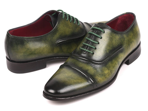 Paul Parkman Men's Cap-Toe Oxfords Green (ID#077-GRN)