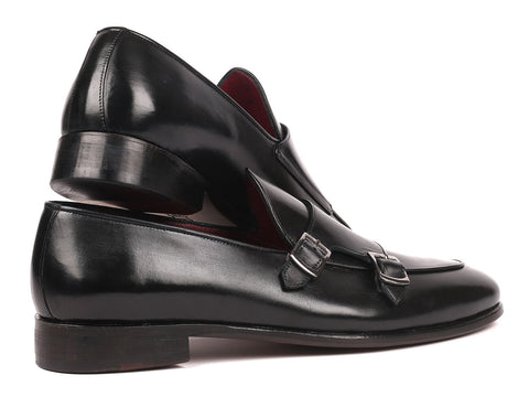 Paul Parkman Men's Black Double Monkstrap Shoes (ID#HT82BLK)