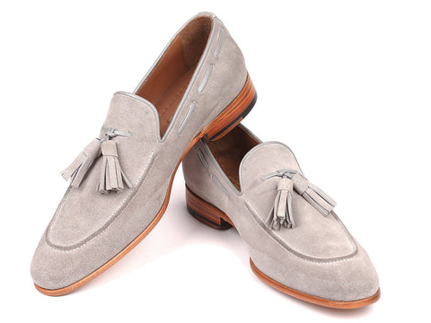 Paul Parkman Men's Tassel Loafers Grey Suede (ID#GRY32FG)