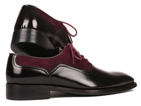 Paul Parkman Men's Burgundy Suede & Black Patent Oxfords (ID#17BUR85)