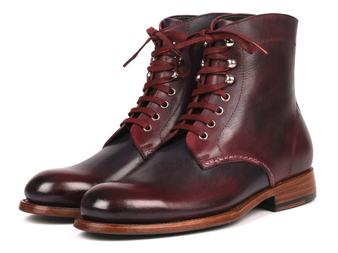 Paul Parkman Men's Leather Boots Bordeaux & Navy (824BRD65)