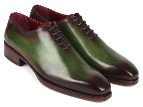 Paul Parkman Goodyear Welted Wholecut Oxfords Green & Bordeaux (ID#044GBD)