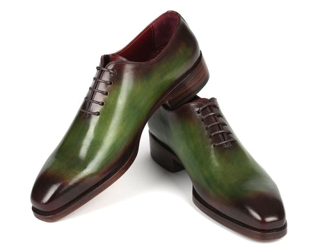 Paul Parkman Goodyear Welted Wholecut Oxfords Green & Bordeaux (ID#044GBD)