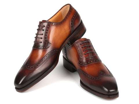 Paul Parkman Goodyear Welted Men's Wingtip Oxfords Brown (ID#6819-BRW)