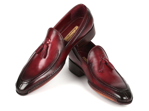 Paul Parkman Hand-Sewn Tassel Loafers Bordeaux (ID#082-BRD)