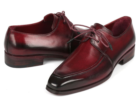 Paul Parkman Bordeaux Leather Apron Derby Shoes For Men (ID#13BRD92)