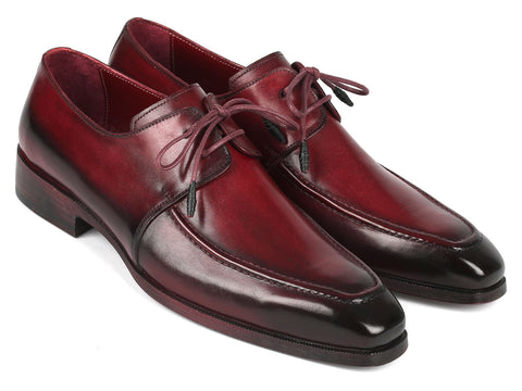 Paul Parkman Bordeaux Leather Apron Derby Shoes For Men (ID#13BRD92)