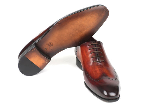 Paul Parkman Men's Brown & Bordeaux Wingtip Oxfords (ID#84BT76)