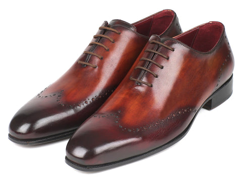 Paul Parkman Men's Brown & Bordeaux Wingtip Oxfords (ID#84BT76)