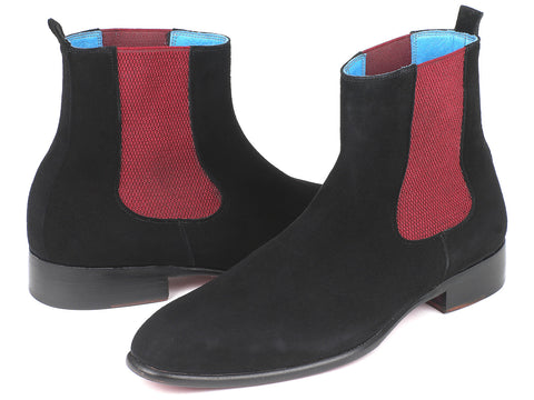 Paul Parkman Black Suede Chelsea Boots (ID#SD841BLK)