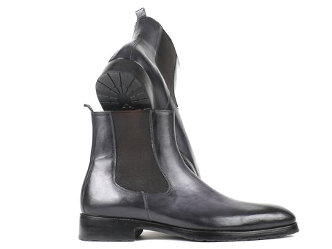 Paul Parkman Black & Gray Chelsea Boots (ID#BT661BLK)