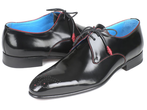 Paul Parkman Medallion Toe Black Derby Shoes (ID#54RG88)