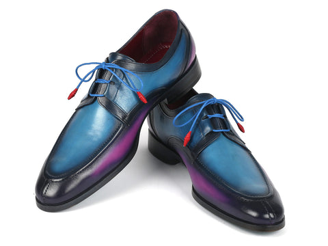 Paul Parkman Ghillie Lacing Blue & Purple Dress Shoes (ID#GU568BLP)