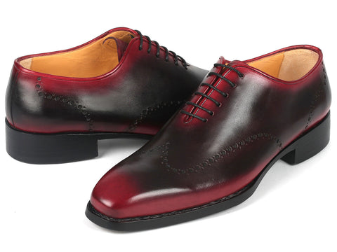 Paul Parkman Goodyear Welted Men's Red & Black Oxford Shoes (ID#081-B51)